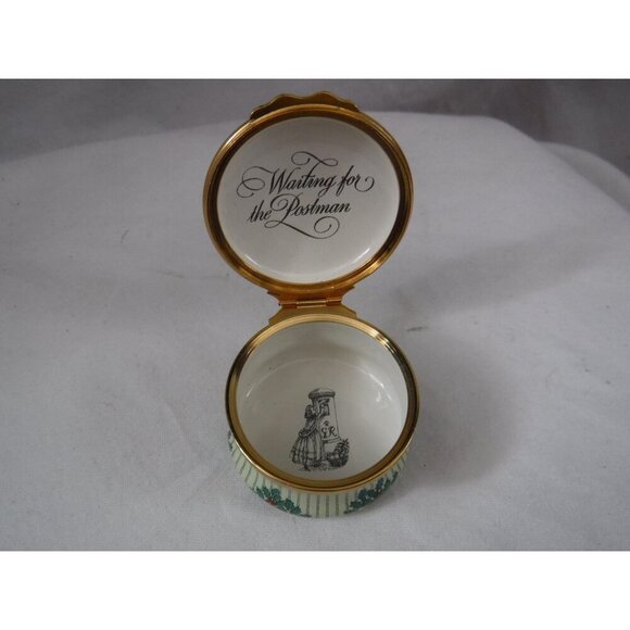 Enamel Box, Halcyon Days, Christmas 1980, Snuff Box, Pill Box, Jewelry box, - Picture 4 of 5